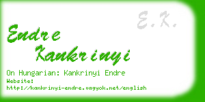 endre kankrinyi business card